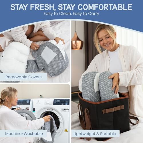 Serene Haven PP01 Pregnancy Pillow For Reducing Pregnancy Fatigue - W-Shaped Pregnancy Pillows For Sleeping With Adjustable Strap - 5.5 Inchx10 Inchx16 Inch Maternity Pillow thumb #5