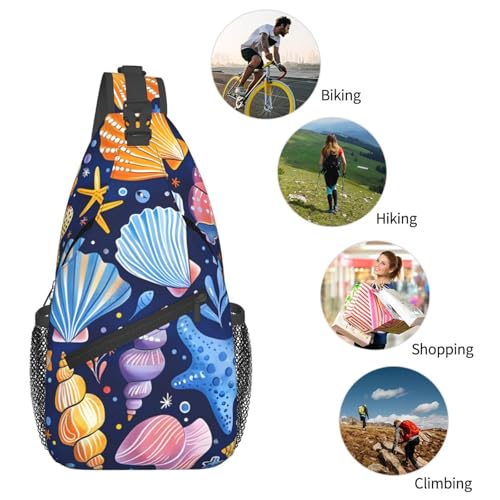 Bolso tipo bandolera Sling Ocean Shell Starfish unisex miniatura 6