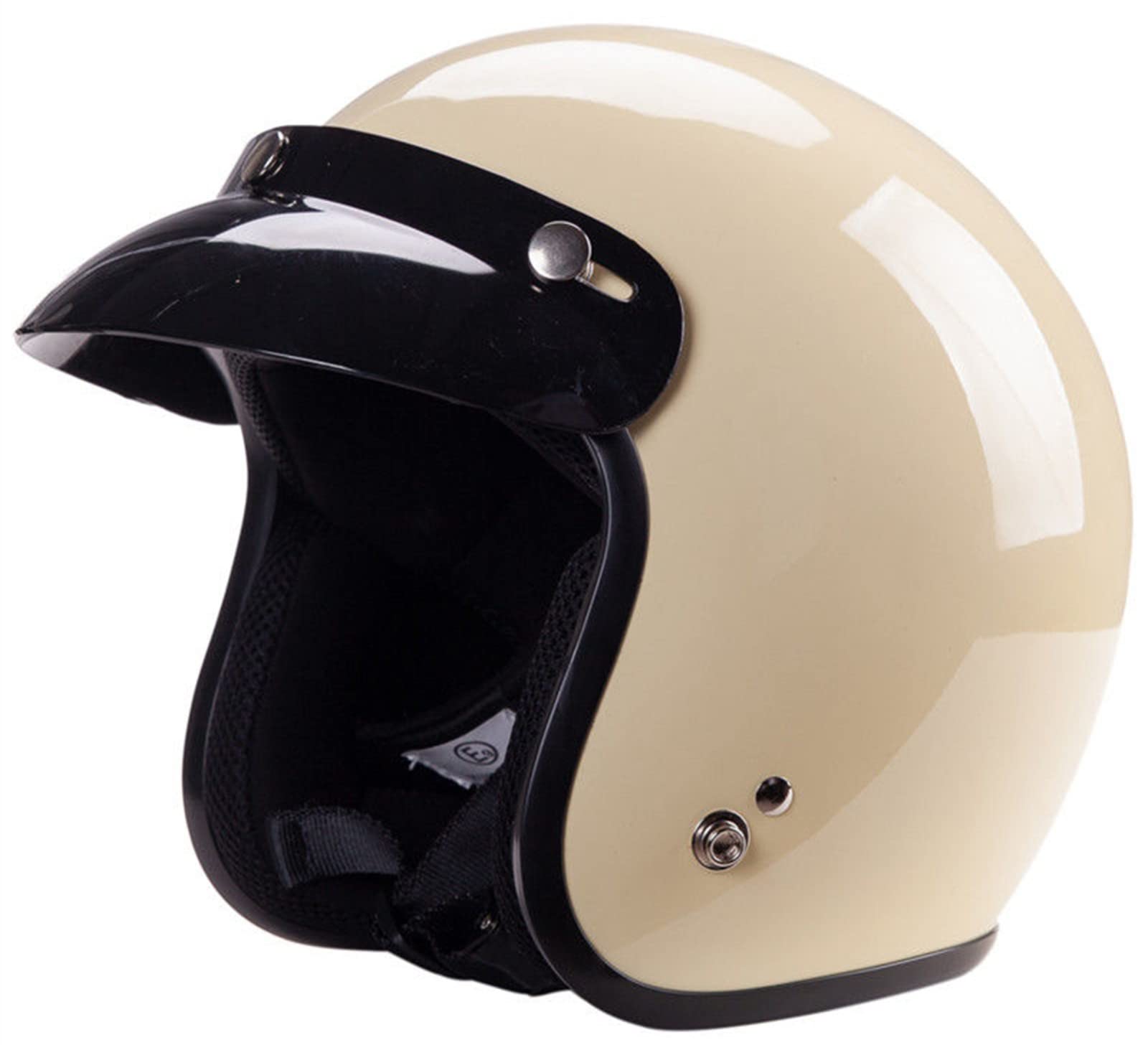 BAUTI Casco Moto Open Face in Stile Giapponese Casco Jet 3/4 Retro Casco Moto Omologato DOT/ECE per Uomini E Donne Leggero Tinta Unita Ciclomotore Scooter Cruiser B,L=(59-60CM)