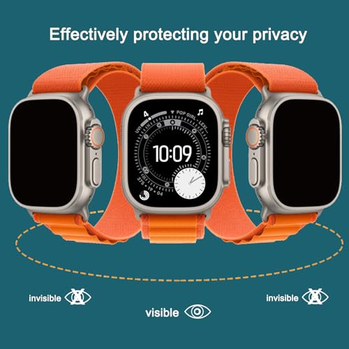 Image of Ailun Apple Watch Ultra 2 /Ultra Privacy Screen Protector [49mm] Tempered Glass Screen Protector, Anti-Scratch High Definition Touch [3Pack][Black]