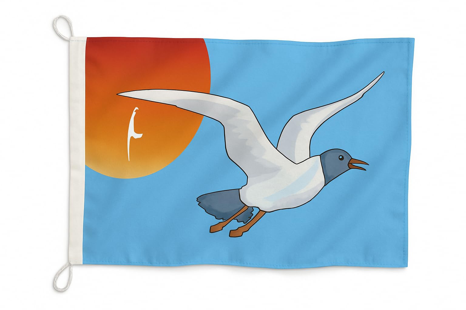 Drapeau mouette coucher de soleil ultra navire pour hisser en mer