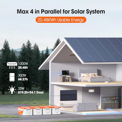 Image of 48V (51.2V) 100Ah Lithium Iron Phosphate (LiFePO4) Battery with Bluetooth & Low-Temp Protection, Built-in 200A BMS, Ideal for Golf Carts, Solar Energy Storage, RV, and Off-Grid Applications