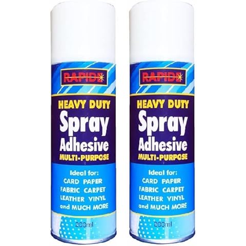 2x 300ml Heavy Duty Spray Adhesive Multi Purpose Use for Card Paper Carpet Leather Vinyl Fabric Cover