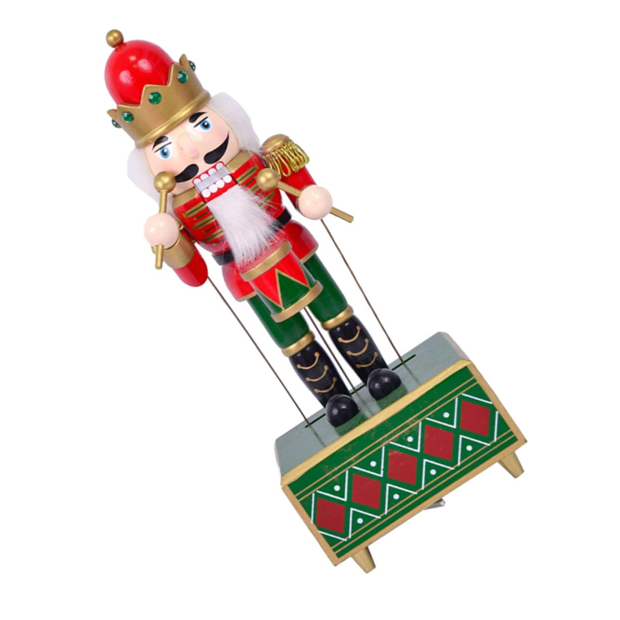 LABRIMP Caja de Adorno de Navidad 32 CM Madera Mecanismo de Cuerda Decoración Festiva para Fiestas Navideñas