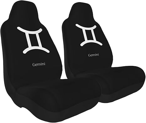 Gemini Sign Car Seat Covers, Universal Fit for Auto Truck Van SUV, Easy Install 2 Pack