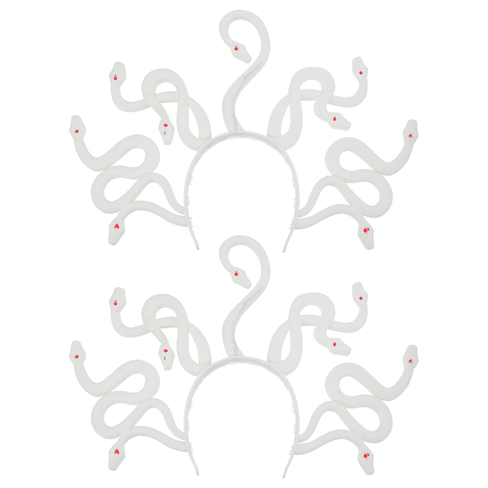 Beaupretty Medusa Headband Snake Headpiece Halloween Medusa Costume Cosplay Dress up Headdress for Women Men White