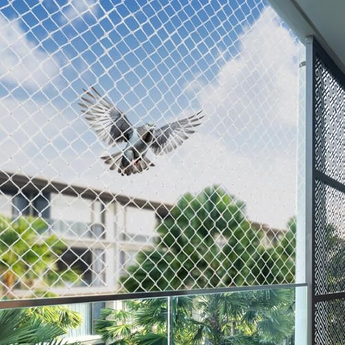 Image of Anti Bird Protection Net, White UV-Stabilized HDPE Multi-Filament Mesh with Installation Kit, Tying Ropes (White, 10X6 FEET)