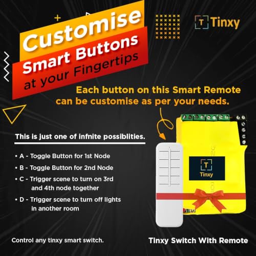 Image of Tinxy 6 Node Smart Switch with Remote. Retrofit Smart Switch Compatible with Alexa and GoggleHome