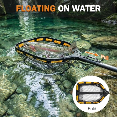 Image of PLUSINNO Fishing Backpack with Fishing Gear Fishing Net, Waterproof Tackle Backpack with Rod Holders, Tackle Box, Lures, Tools, Pliers & Accessories, Fish Gifts for Men