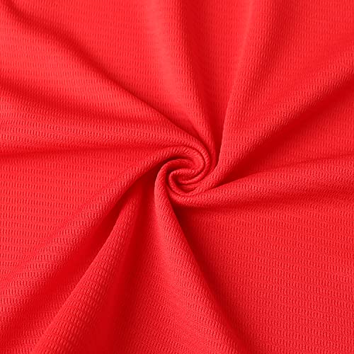 Camiseta de béisbol roja, casual, mangas cortas, con botones miniatura 7