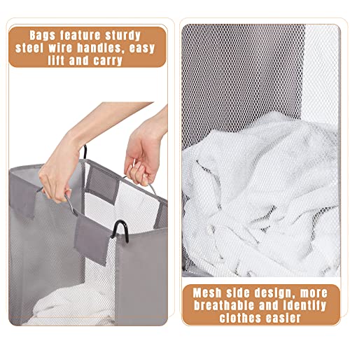 Storage Maniac 3-Section Laundry Sorter With Foldable Ironing Board, Heavy-Duty Rolling Laundry Cart With And Removable Bags, Triple Laundry Hamper With Wheels, Dark Grey #TOP4