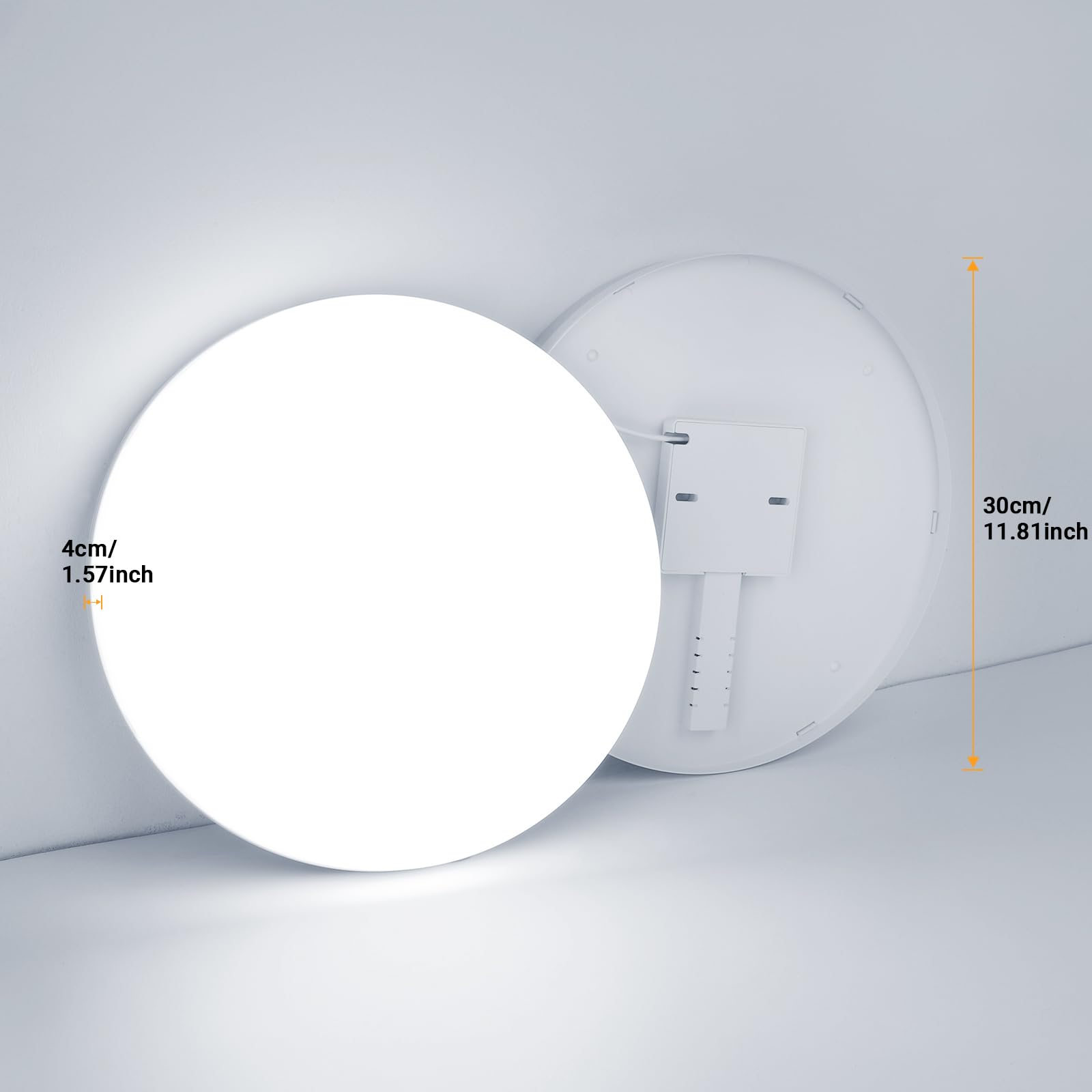 Kambo Lampada da Soffitto LED Luce Rotonda ∅30cm 48W Plafoniera LED Moderno IP44 Impermeabile Bianco Freddo 6500K 4320LM per Bagno Cucina Camera da letto Sala Soggiorno Corridoio Ufficio Cantina