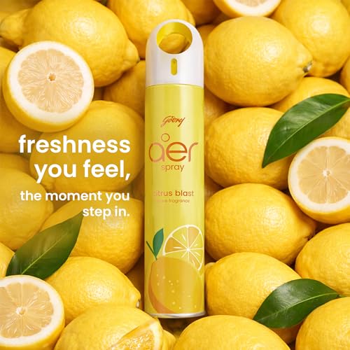 Image of Godrej aer Spray | Room Freshener for Home & Office - Citrus Blast (180 ml) | Long-Lasting Fragrance