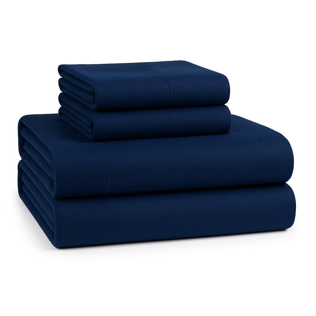 LANE LINEN 100% Cotton King Flannel Sheets Set - Brushed for Extra Softness - Lightweight & Durable Cotton Flannel King Sheets Set - Warm & Cozy