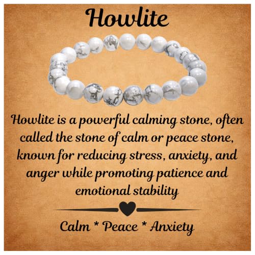 Image of ANAYA AGATE Healing Crystal Bracelet for Women and Men - 8mm Round Beaded Bracelet for Men and Women - Unisex Stretchy Gemstone Bracelet for Healing and Protection