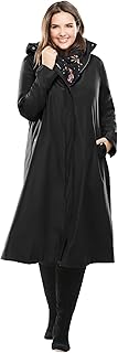 Woman Within Women's Plus Size Water Repellent Long Raincoat Coat