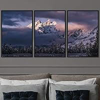 3 Piece Framed Canvas Wall Art Snow Mountain Canvas Prints Home Artwork Decoration for Living Room,Bedroom - 16