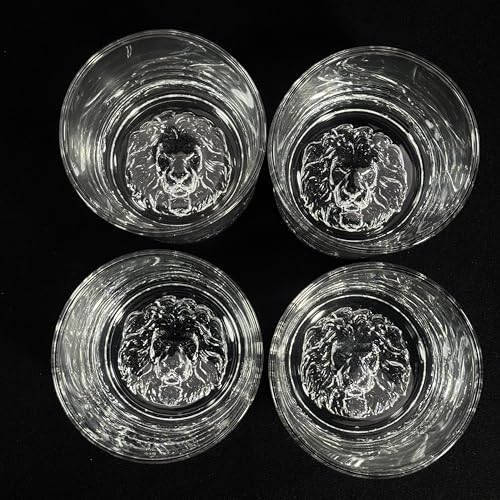 Image of Melbify Plain Lion Whiskey Glass Gift Set | 4 pcs Set | 300 ml | Ultra-Premium | Imported | Luxurious | Ideal for Wedding Gifts, Anniversary, VIP and Corporate Gifts