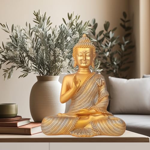 Swadeshi Decors New 21 Centimetre Meditating Sitting Buddha Statue showpiece Idol Home Decor Items for Living Room and Gifts Buddha Idol for Home & Office Decor 5 51RtJolFakL