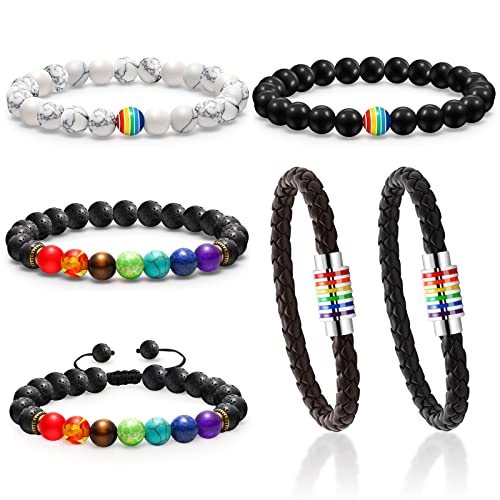 Sureio Pulseras Orgullo LGBT Rainbow x6 miniatura 1