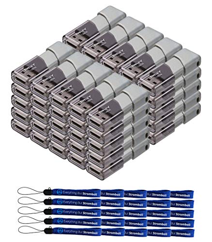 PNY 128GB USB 3.0 Flash Drive Turbo Attache 3 (50 Pack Bulk) Thumb Drives Bundle with (25) Everything But Stromboli Lanyard (P-FD128TBOP-GE)