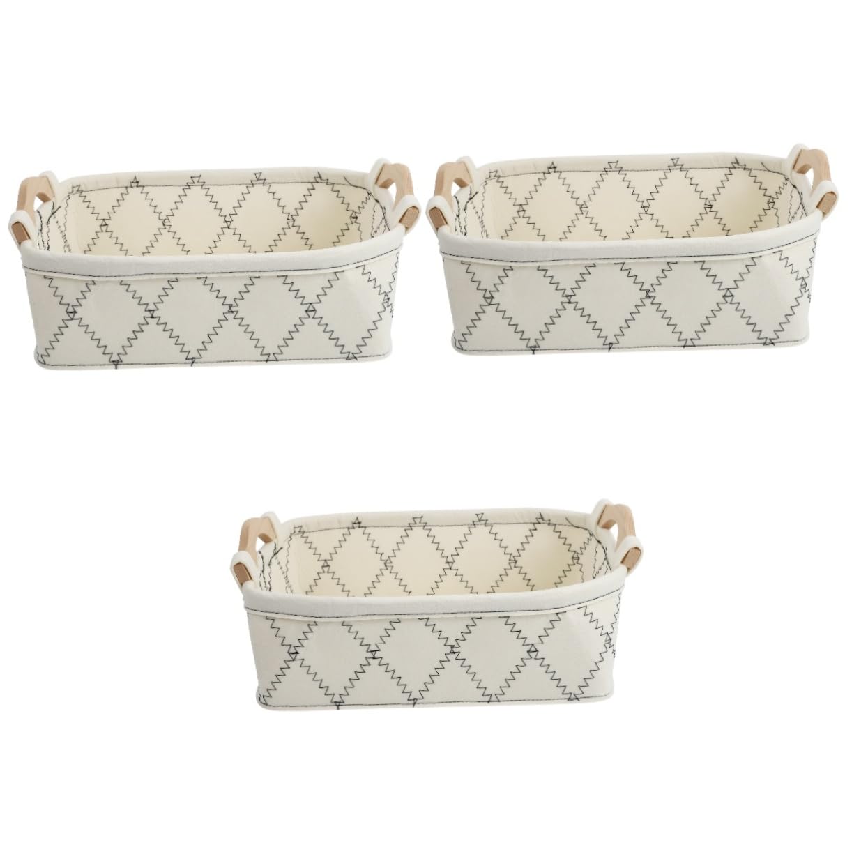 Cabilock 3 Pcs Storage Basket Dresser Decor Baskets Home Goods Storage Bins Laundry Basket Toys Hamper Storage Container Organizer Basket Multifunctional Basket Books Felt Portable White