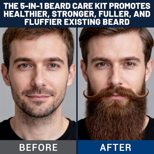 Beard Kit for Men 5PCS - Beard Growth & Grooming Set with Shampoo, Conditioner, Oil, Spray & Balm - Moisturises & Smoothes Beard, Tames Frizz - Perfect Beard Kit for Men, Dad, Boyfriend, Husband - Image 4