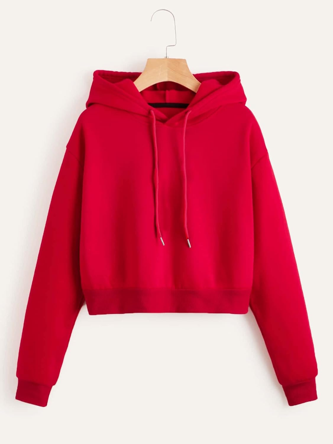 SHENHE Women's Cropped Hoodie Sweatshirt Long Sleeves Drawstring Pullovers Crop Hoodie - Image 5