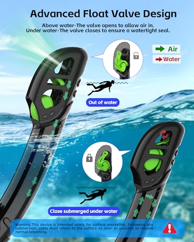 Set de snorkel seco para adultos con máscara de buceo antiniebla y sin fugas miniatura 5