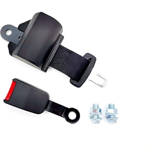 Cinturones de seguridad universales para carretilla elevadora y se adapta a tractor, cortacésped, carrito de golf, retráctil, negro, 46 pulgadas