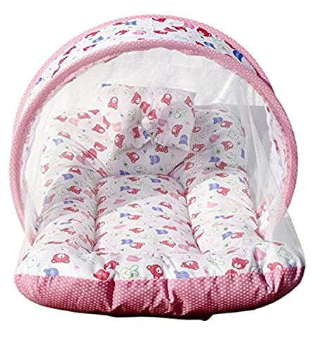 Amardeep Toddler Mosquito And Insect Protection Net/Mattress Pink Teddy Print 70*40cms For Rs. 283 @ 78 %