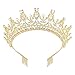 Produktbild REYOK Hochzeit Tiara Braut Tiara Kristall Strass Tiara Krone mit Strass Kamm Kristallkrone für die Hochzeit Proms Festzüge Prinzessin Parties Geburtstag Gold