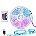 Vcumter 1M LED Streifen, LED Streifen Lichtband TV Hintergrund Beleuchtung RGB USB Lichterkette Streifen mit Fernbedienung für HDTV, TV-Bildschirm, PC-Monitor, Schlafzimmer, Weihnachten Deko