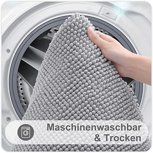 Homaxy Chenille Badezimmerteppich Set 2 teilig rutschfeste Badematte Set Weich Saugfähige Badteppich Set Waschbar… – Bild 6