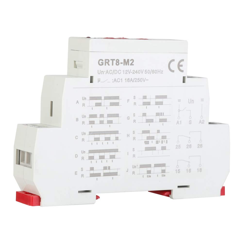 Delay Relays, Multifunctional 10 Functions Large Time Adjustment Range Timer Relays for Home Automation Industrial Machinery Automotive Systems