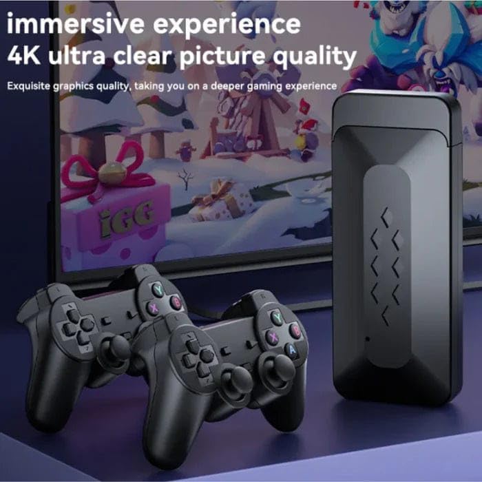 Image of Smartcam M33 2.4G Wireless Game Stick Handheld Game with 4K 3D TV Output, 45 Emulators, 30, 000+ Games, 360 Universal Rocker, 2 Gamepads, Black