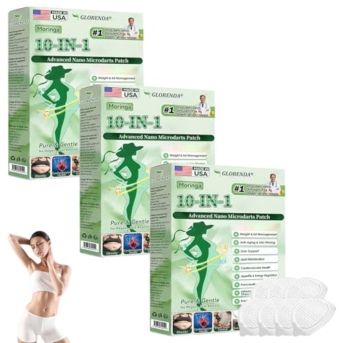 GLORENDA Moringa Patch 2026 New Advanced Moringa 10-in-1 Nano Patch Natural Patches for Women and Men Suitable for All Skin Types (3 Pack)