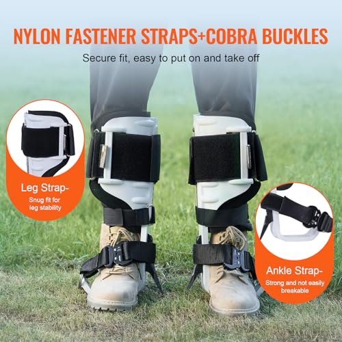 Image of VEVOR Tree Climbing Spikes, 1 Pair Height-Adjustable Climbing Spurs, 350lbs Load Capacity Tree Climbing Gear with Straps, Arborist Equipment for Climbers, Hunting, Fruit Picking