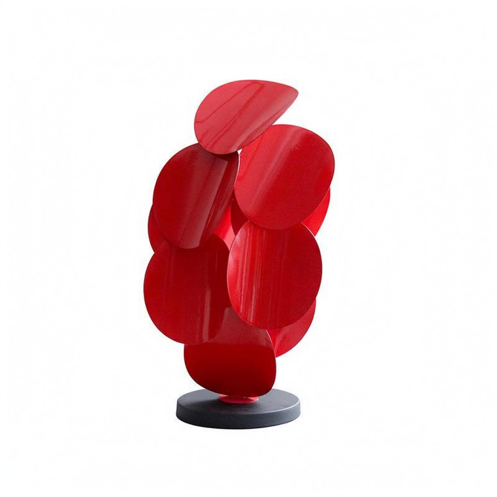 Sharplace Abstrakte Skulptur Metall Dekofigur Kunstobjekt Tischskulptur Blattstapel mit Tiefe Balance Und Textur für Konsole Beistelltisch Fensterbank für, Rot