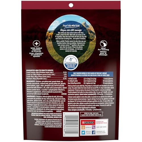 Purina ONE True Instinct Bites Natural Dog Treats, Venison - 566 g Pouch (1 Pack) image 2