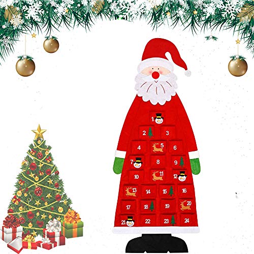 Mengmen Albero di Natale in feltro per bambini 3,2 m albero di Natale fai da te i più piccoli, 30 pezzi ornamenti per bambini regali di Natale da appendere casa porta parete