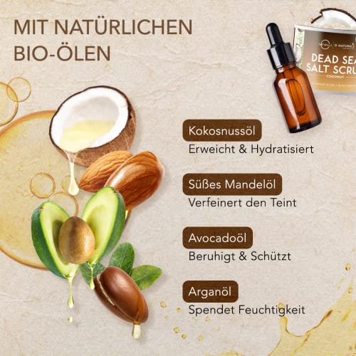 Körperpeeling Salt Body Scrub Peeling Gesicht Peeling Körper Coconut mit Vanilla Feuchtigkeitsspendend Eingewachsene Haare Körner Totes Meer Salz Dead Skin removal Frauen Männer 500g – Bild 5