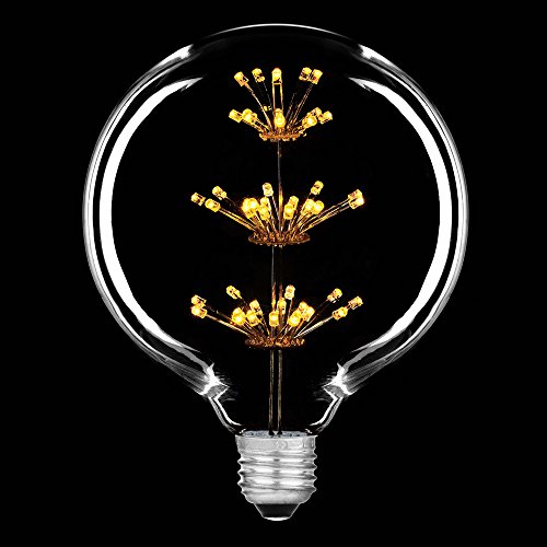 Bombilla LED rústica de carbono G125, 2 W, E27, luz blanca cálida, 2100 K, estilo vintage retro