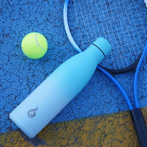Image of BJPKPK Insulated Water Bottle 12oz Small Stainless Steel Water Bottles Reusable Metal Thermo Keep Cold and Hot,Sea Salt