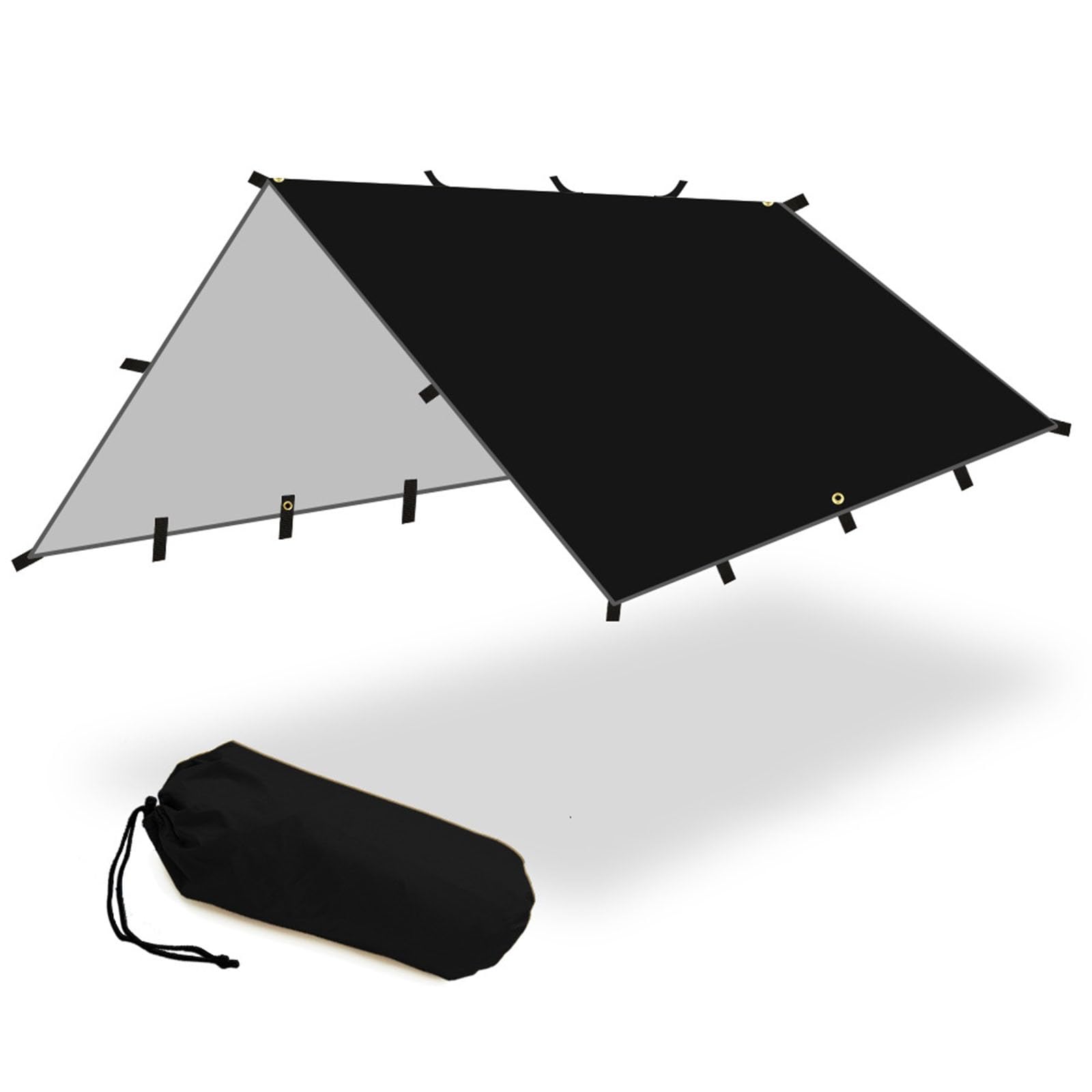 Planen-Markisendach,Campingmatte,Tragbare Regenplane Für Outdoor-Camping,Planenschutz Für Wanderwege (3 M X 3 M/4 M/5 M),Bauen Sie Zelte In Verschiedenen Formen Black,4 * 4m