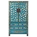 Fine Asianliving Armario de Boda Chino Antiguo Pintado a Mano de Oro Azul Aprox. An105xP50xAl188cm Armario Chino Mueble de TV Chino Armario de Boda Aparador Cómodas Chinas orientales