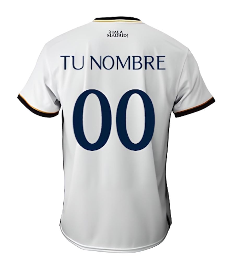 Real Madrid Camiseta Primera Equipación Personalizada con tú Nombre de la Temporada 2023-2024 - Replica Oficial con Licencia Oficial - Adulto
