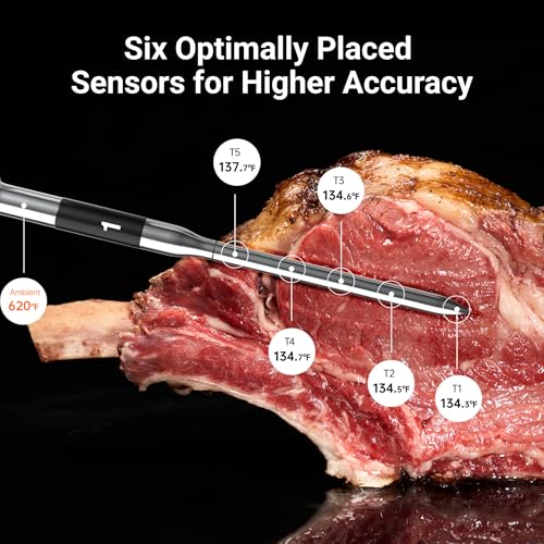 Image of ThermoMaven Smart Bluetooth Wireless Meat Thermometer: Standalone Base, WiFi Unlimited Range, 6 Sensors with NIST Certified Accuracy, 4 Probes for Kitchen, BBQ, Grill, Oven, Smoker, Rotisserie