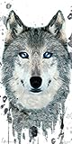Wolf Face Close Up Modern Illustrated Animal Decorative Art Print (Unframed 12x24 Poster)