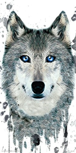 Culturenik Wolf Face Close Up Modern Illustrated Animal Decorative Art Print (Unframed 12x24 Poster)
